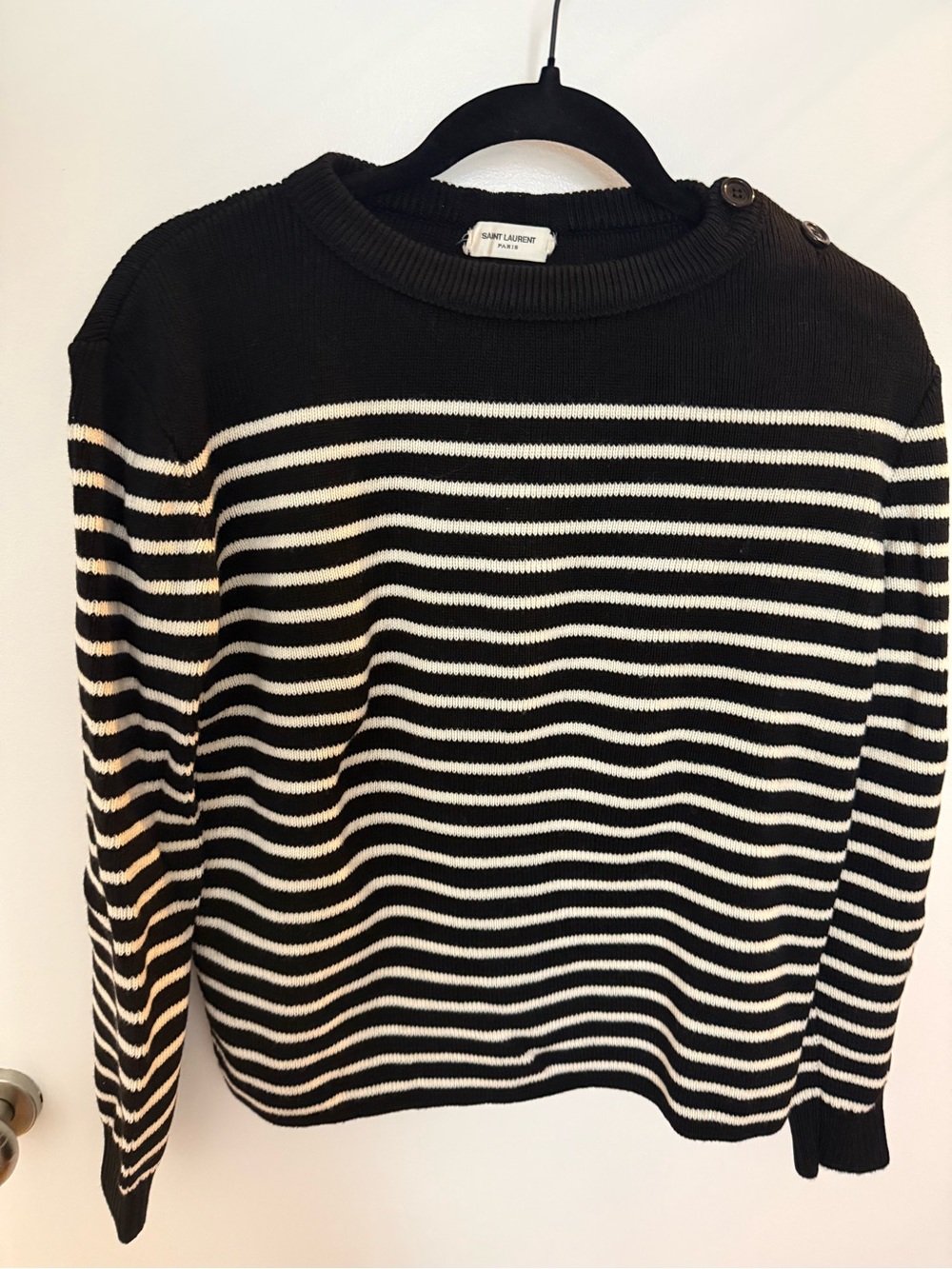 Saint Laurent Black Ribbed Knit Top